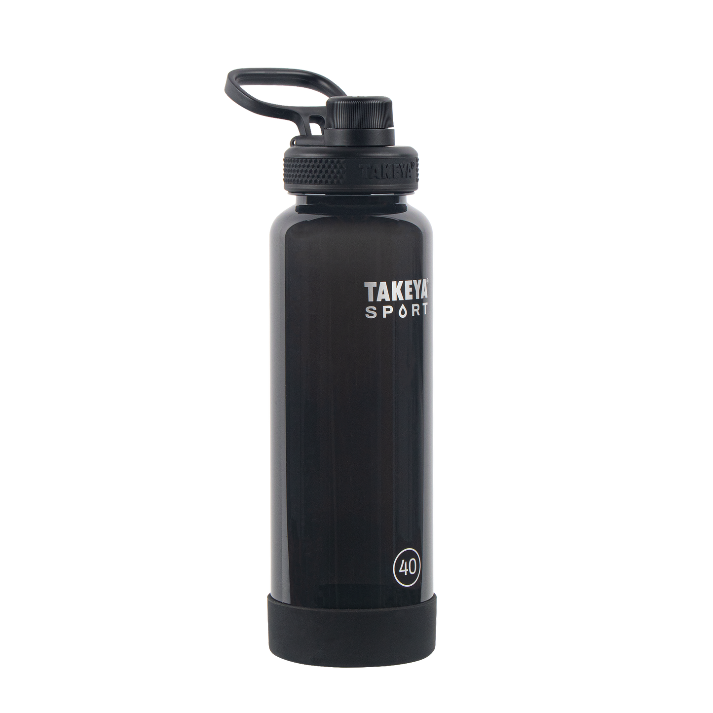 tritan-sport-water-bottle-with-spout-lid-q6 52023-TKS-Tritan-Spout-40-GrandSlamBlack-frontangle.png