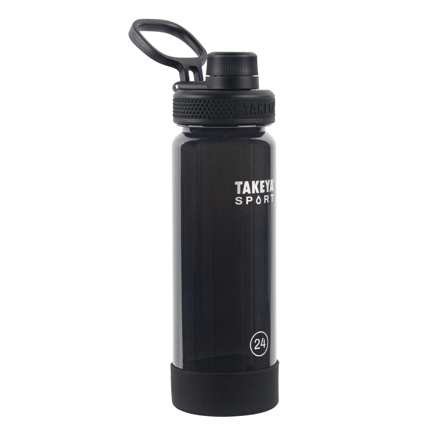 tritan-sport-water-bottle-with-spout-lid-q6 51664-TKS-Tritan-Spout-24-GrandSlamBlack-frontangle.png